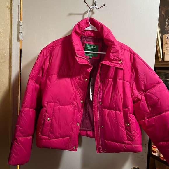J. Crew Jackets & Blazers - J. Crew Bold Pink Women's Puffer Jacket